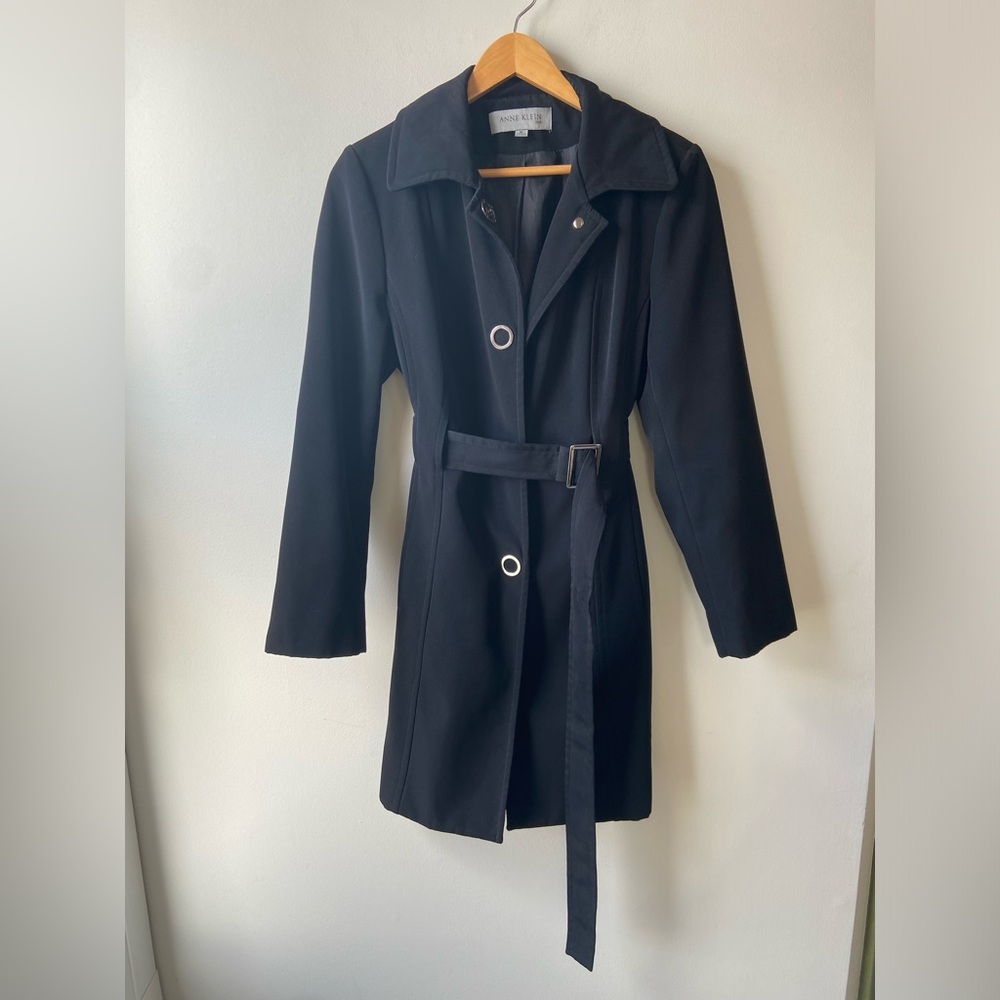 Anne Klein black trench coat